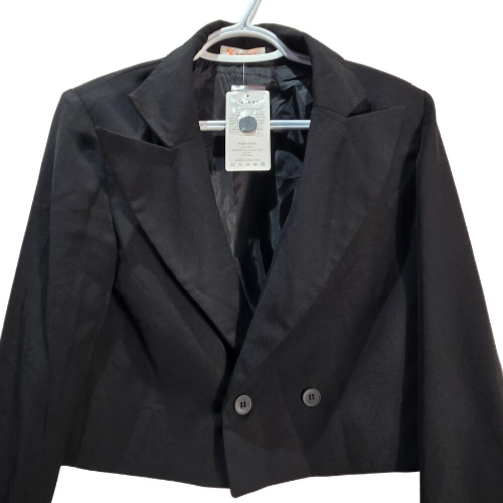 NWT | Kirundo Cropped Black Blazer | Double Button Detail | Size Small - Picture 5 of 8